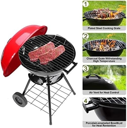 Charcoal Barbecue Grill, Barbecue Smoker Grill For Outdoor Cooking Camping, Heat Control Round BBQ Kettle, Portable Picnic Oven, Foldable Kebab Stove, Football Style BBQ Grill And Oven With Moving Stand, Trolley Grill Kettle Charcoal Barbecue Grill, Barbecue Smoker Grill For Outdoor Cooking Camping, Heat Control Round BBQ Kettle, Portable Picnic Oven, Foldable Kebab Stove, Football Style BBQ Grill And Oven With Moving Stand, Trolley Grill Kettle